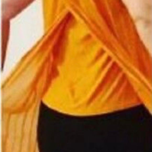 Ladies Top - Tunic - Textured Chiffon - Back Slit - Semi Sheer - Lined - Orange - Picture 3 of 11